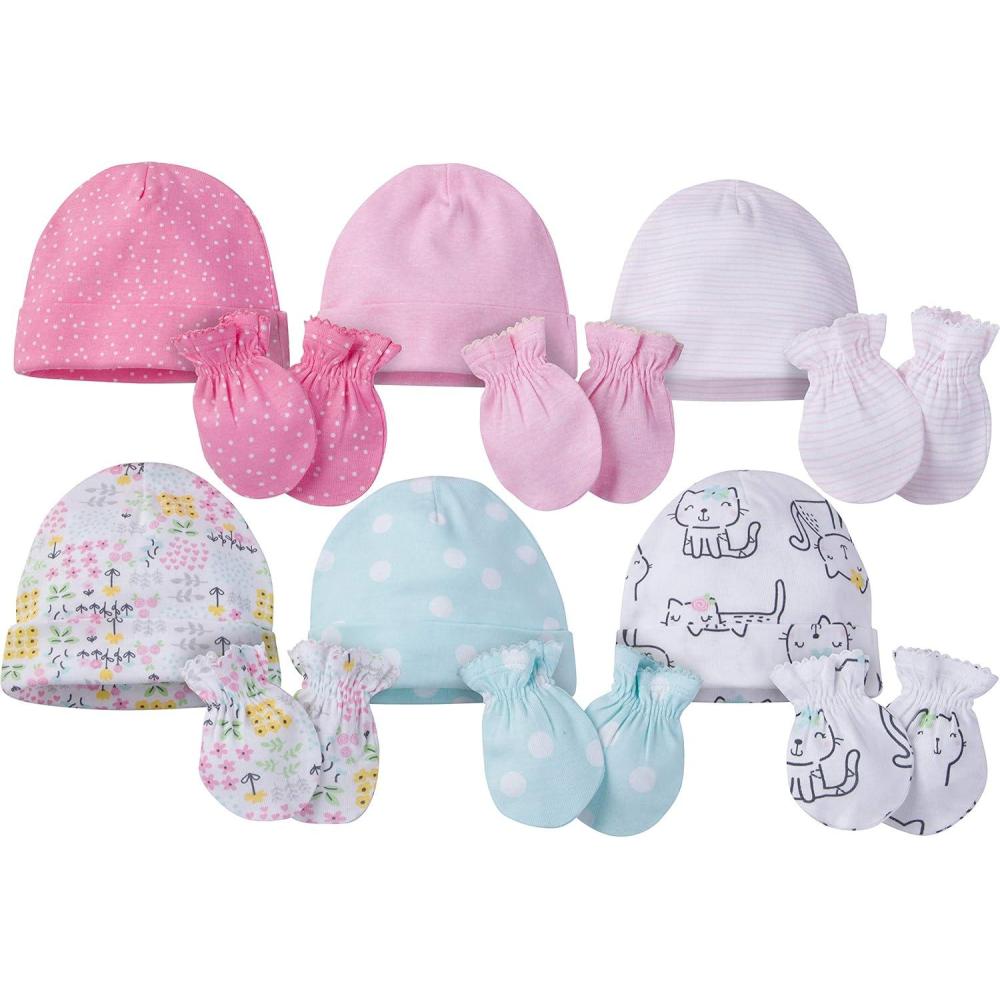 imageOnesies Brand Unisex Baby 12piece Cap and Mitten SetAssortedMulticolor