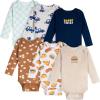 imageOnesies Brand unisexbaby 6pack Long Sleeve BodysuitsFood