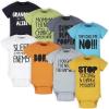 imageOnesies Brand unisexbaby 8pack Short Sleeve Mix ampamp Match BodysuitsGrey Funny