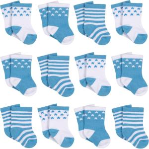 imageOnesies Brand Unisex Baby 12Pair Bootie SocksBlue Stars