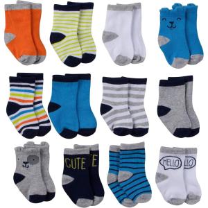 imageOnesies Brand Unisex Baby 12Pair Bootie SocksDog Crew Socks