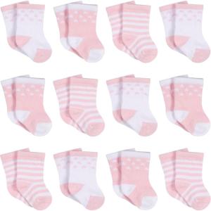 imageOnesies Brand Unisex Baby 12Pair Bootie SocksPink Stars