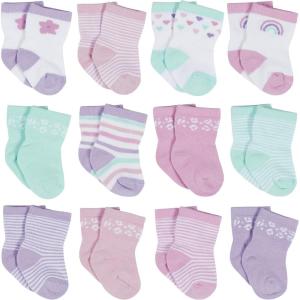 imageOnesies Brand Unisex Baby 12Pair Bootie SocksRainbows