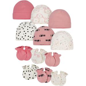 imageOnesies Brand Unisex Baby 12piece Cap and Mitten SetPink Bunny