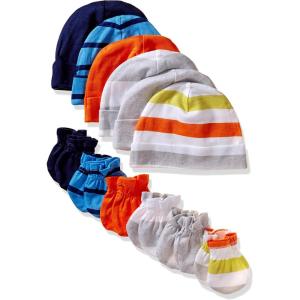 imageOnesies Brand Unisex Baby 12piece Cap and Mitten SetStripe