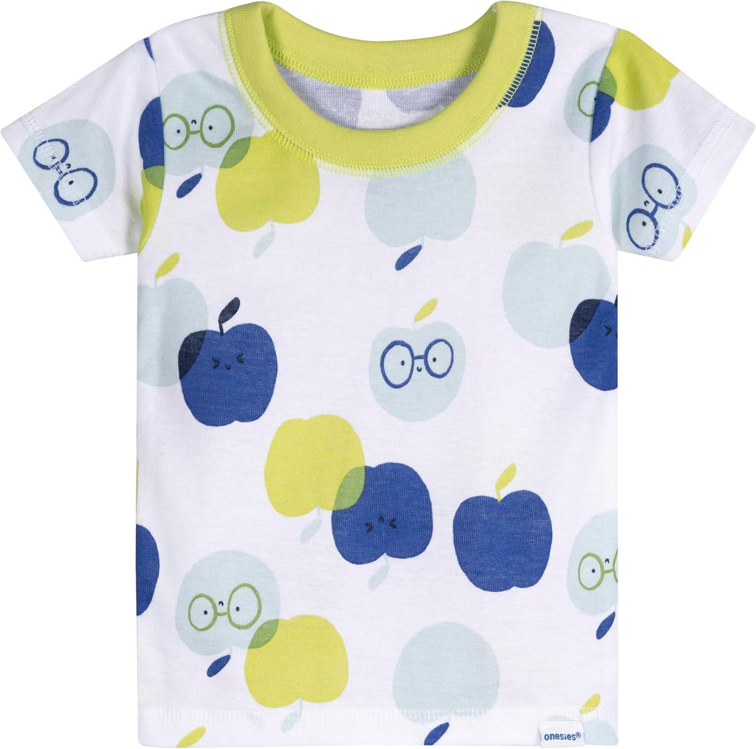 imageOnesies Brand Baby Boys Snug Fit 4Piece Pajama SetApples