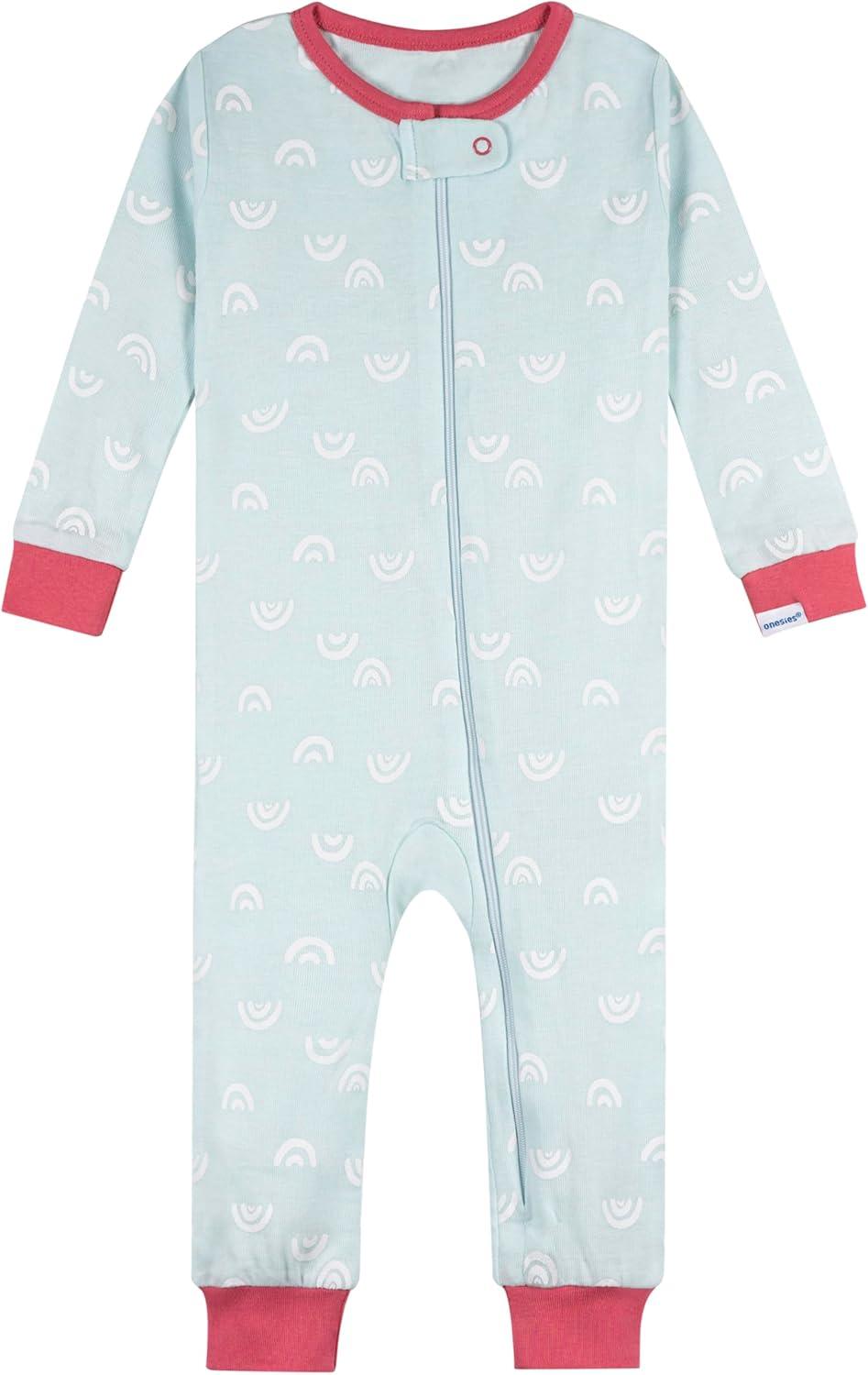 imageOnesies Brand Baby Girls 3Pack Snug Fit OnePiece Cotton PajamasStarry Nights