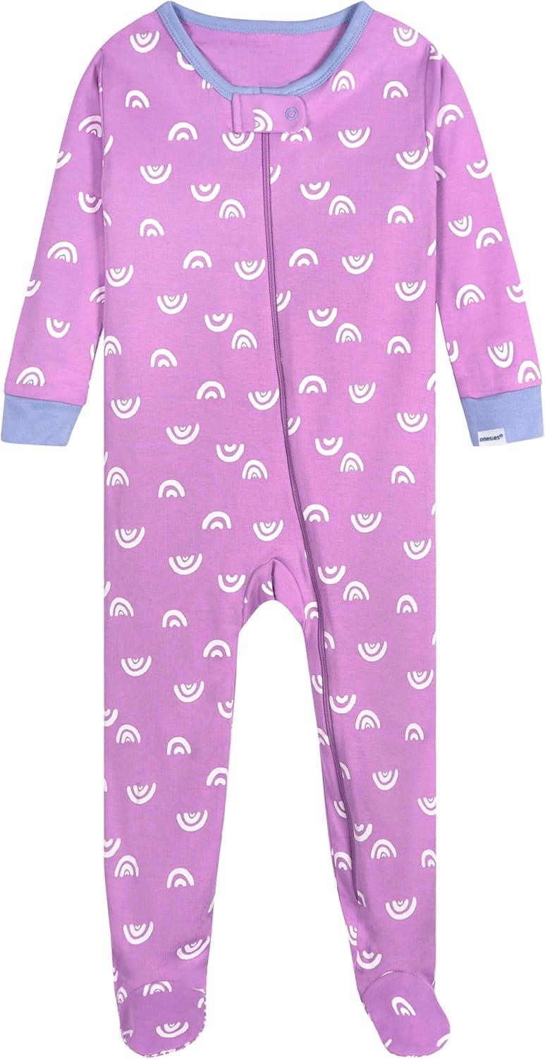 imageOnesies Brand Baby Girls 4Pack Footed PajamasRainy Day