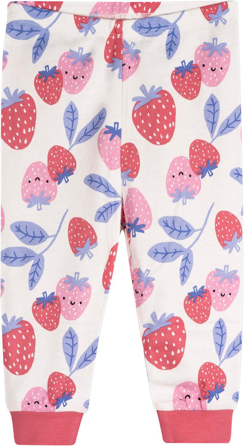 imageOnesies Brand Baby Girls Snug Fit 4Piece Pajama SetBerries