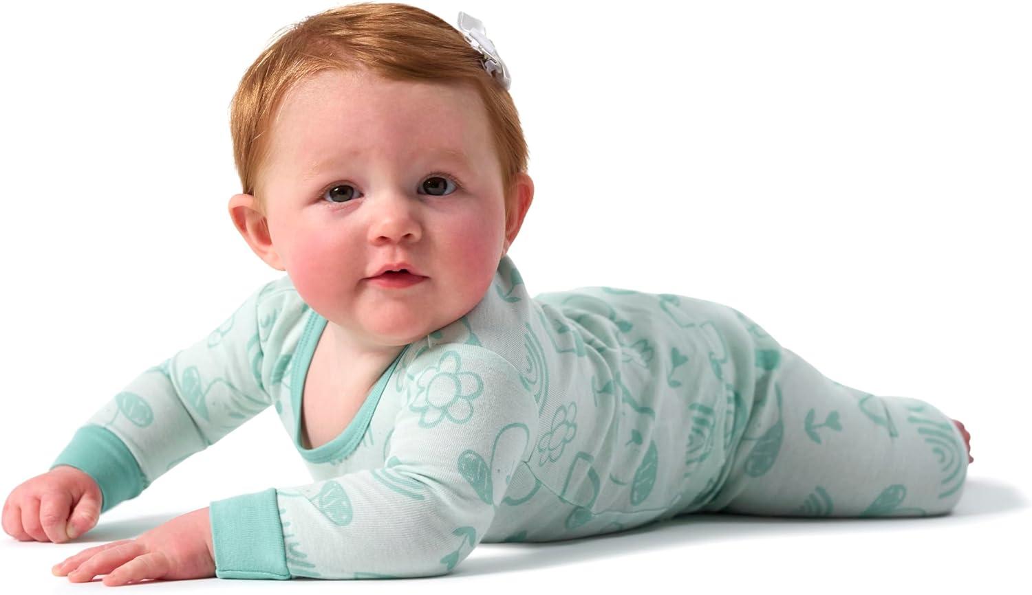 imageOnesies Brand Baby Girls Snug Fit 4Piece Pajama SetFlowers