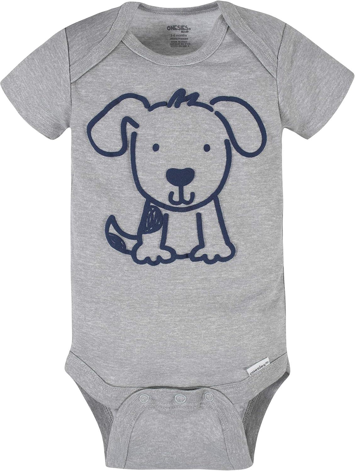 imageOnesies Brand Unisex Baby 3 Outfit Bundle Mix Match Newborn to 12m Pants SetBlue Dog Stripe