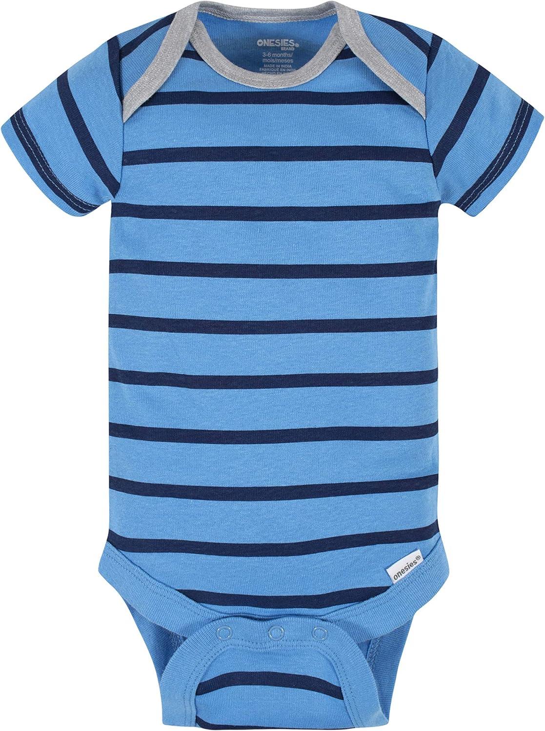 imageOnesies Brand Unisex Baby 3 Outfit Bundle Mix Match Newborn to 12m Pants SetBlue Dog Stripe
