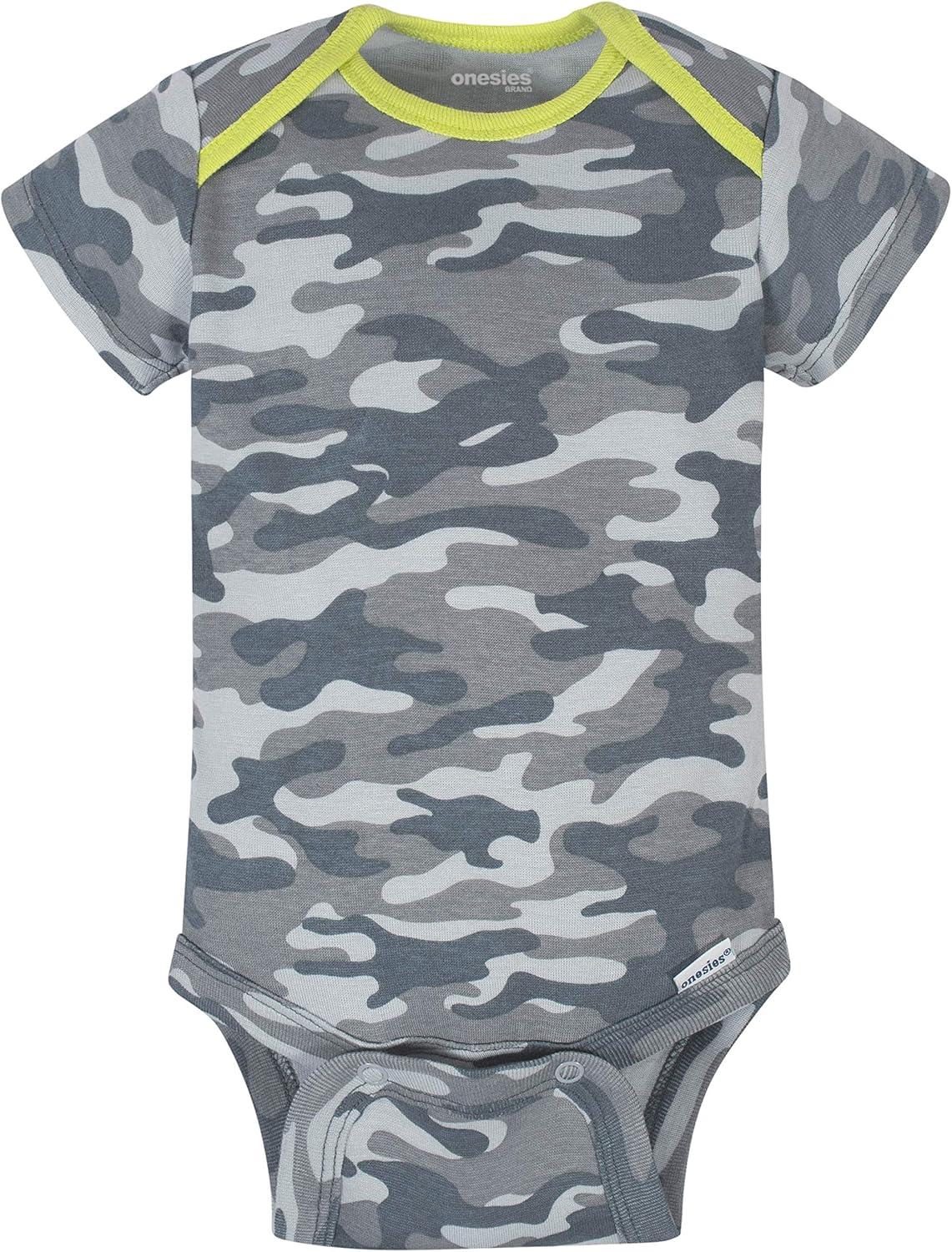imageOnesies Brand Unisex Baby 3 Outfit Bundle Mix Match Newborn to 12m Pants SetGrey Green Camo Dino