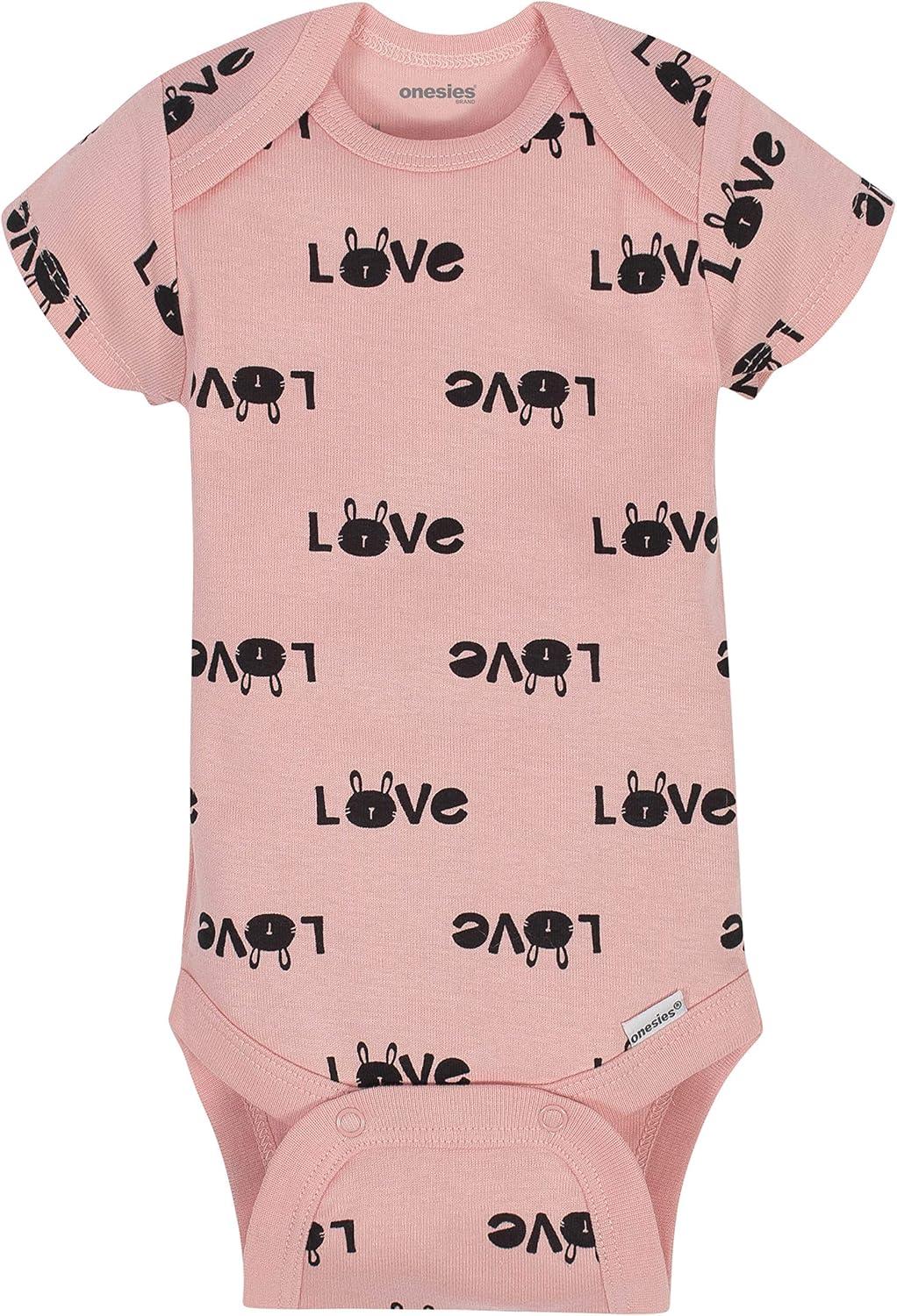 imageOnesies Brand Unisex Baby 3 Outfit Bundle Mix Match Newborn to 12m Pants SetPink Bunny Print