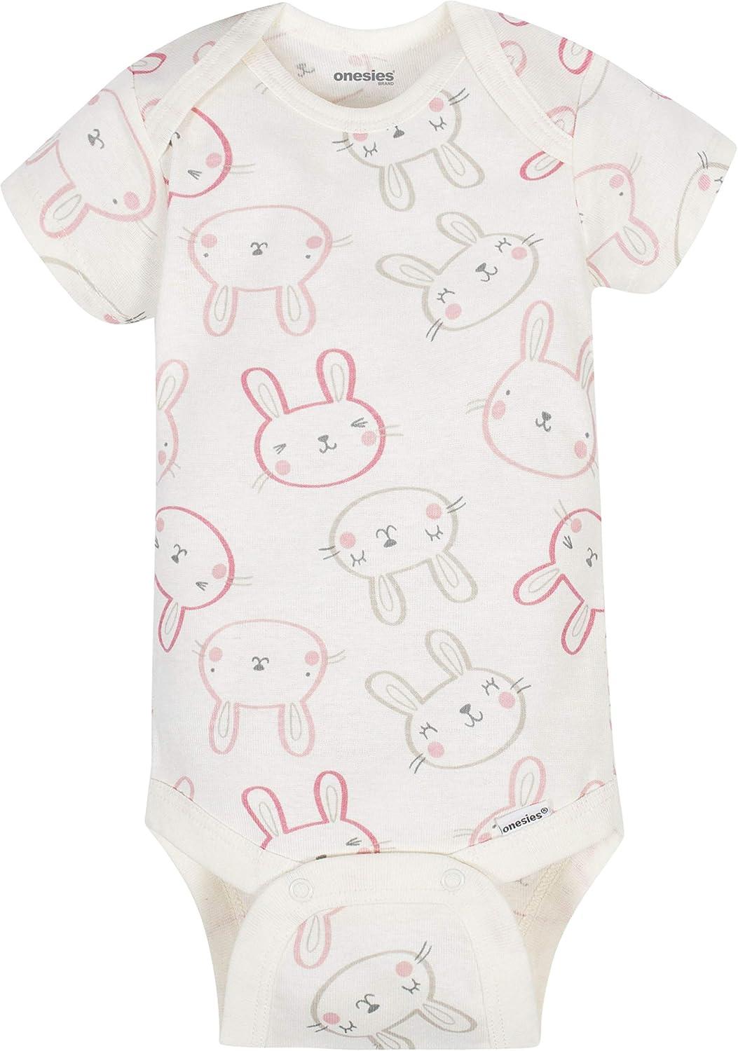 imageOnesies Brand Unisex Baby 3 Outfit Bundle Mix Match Newborn to 12m Pants SetPink Bunny Print