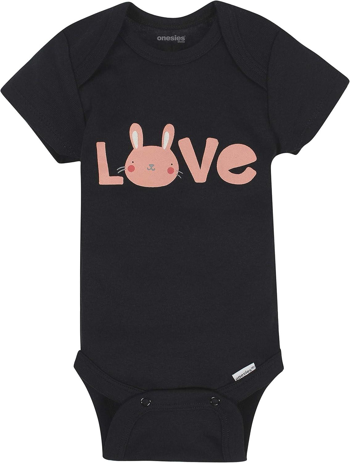 imageOnesies Brand Unisex Baby 3 Outfit Bundle Mix Match Newborn to 12m Pants SetPink Bunny Print