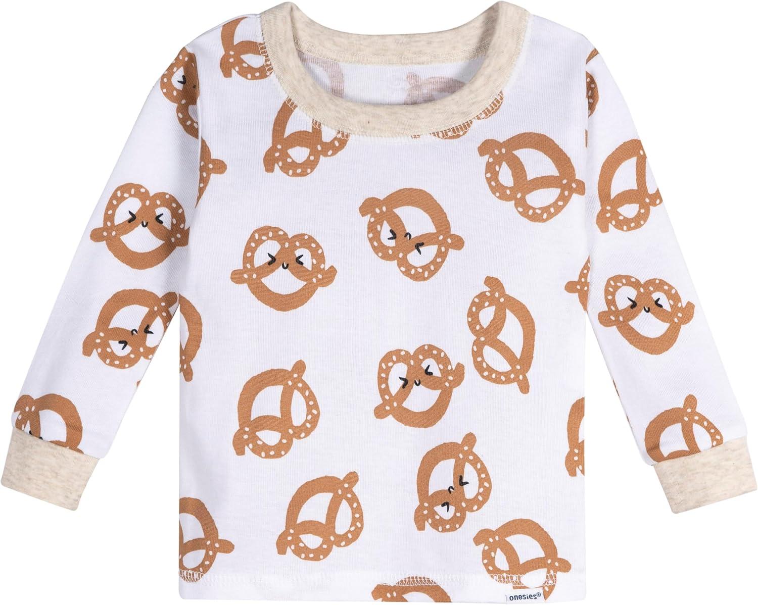 imageOnesies Brand Unisex Baby Snug Fit 4Piece Pajama SetPretzels