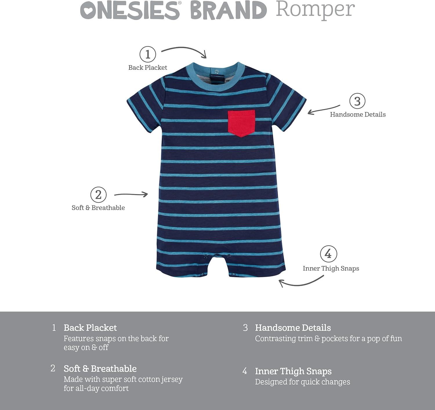 imageOnesies Brand babyboys 3pack RomperTruck