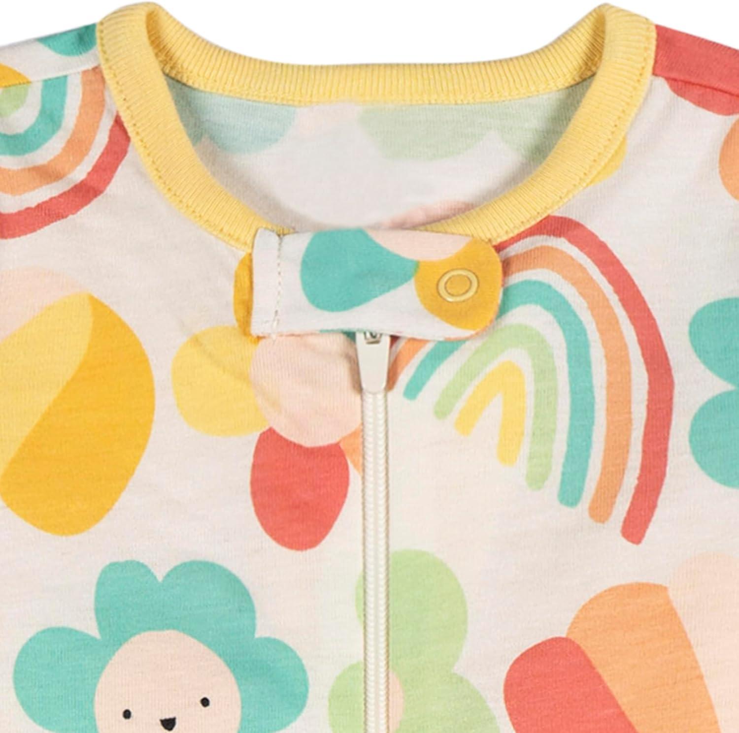 imageOnesies Brand babygirls 4pack Sleep N Play Footies Multi PackFlower Power