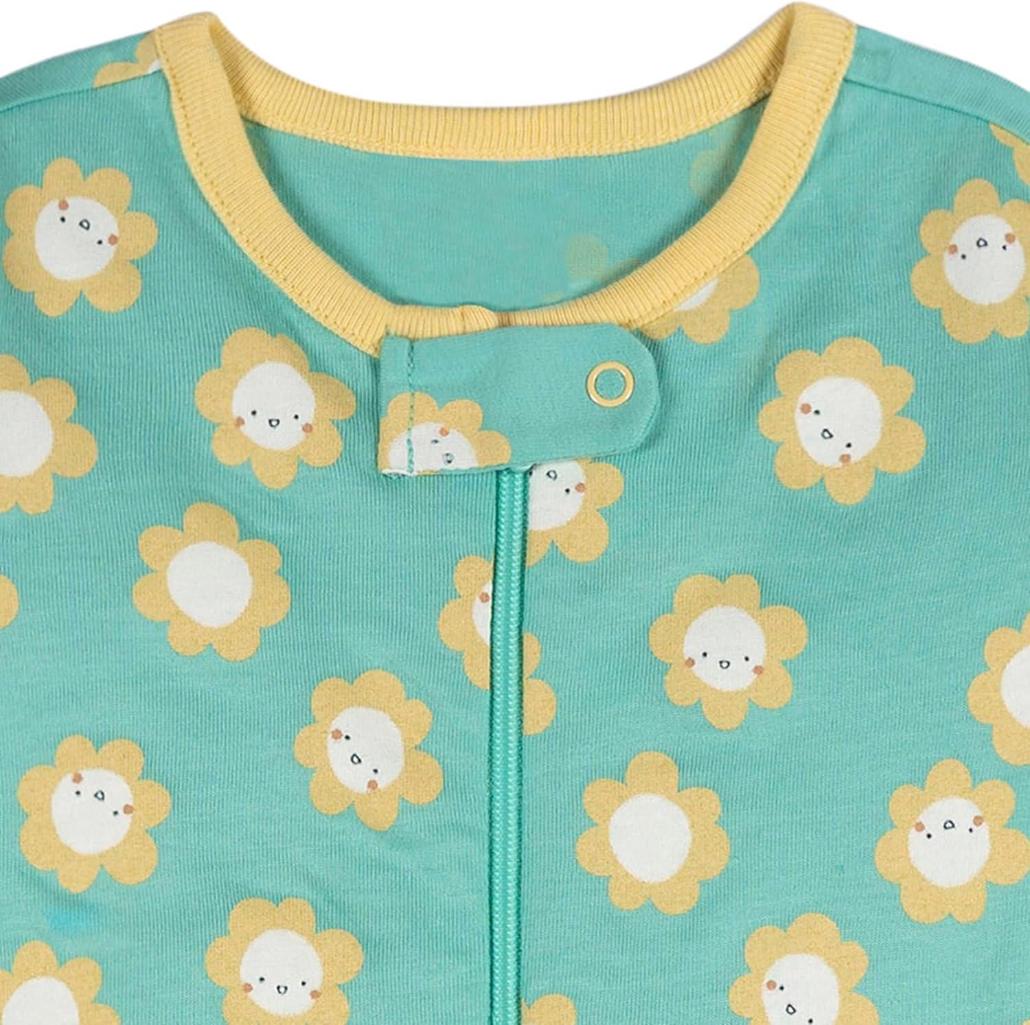 imageOnesies Brand babygirls 4pack Sleep N Play Footies Multi PackFlower Power