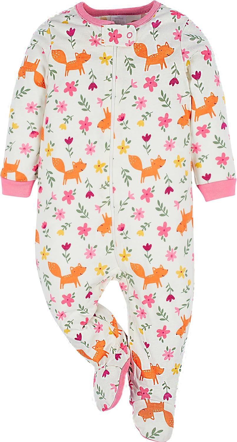 imageOnesies Brand babygirls 4pack Sleep N Play Footies Multi PackFox