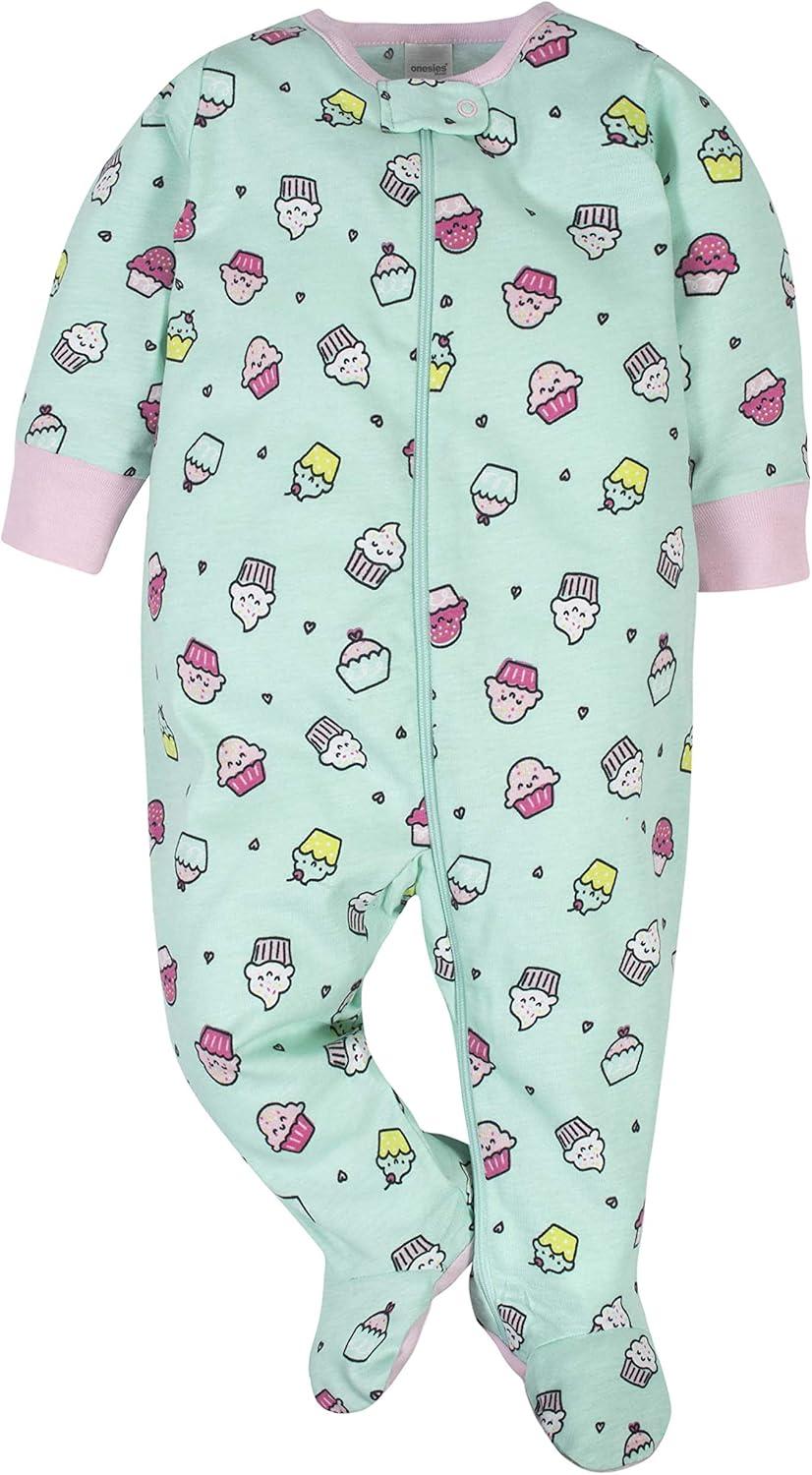 imageOnesies Brand babygirls 4pack Sleep N Play Footies Multi PackPink Sweet Treats