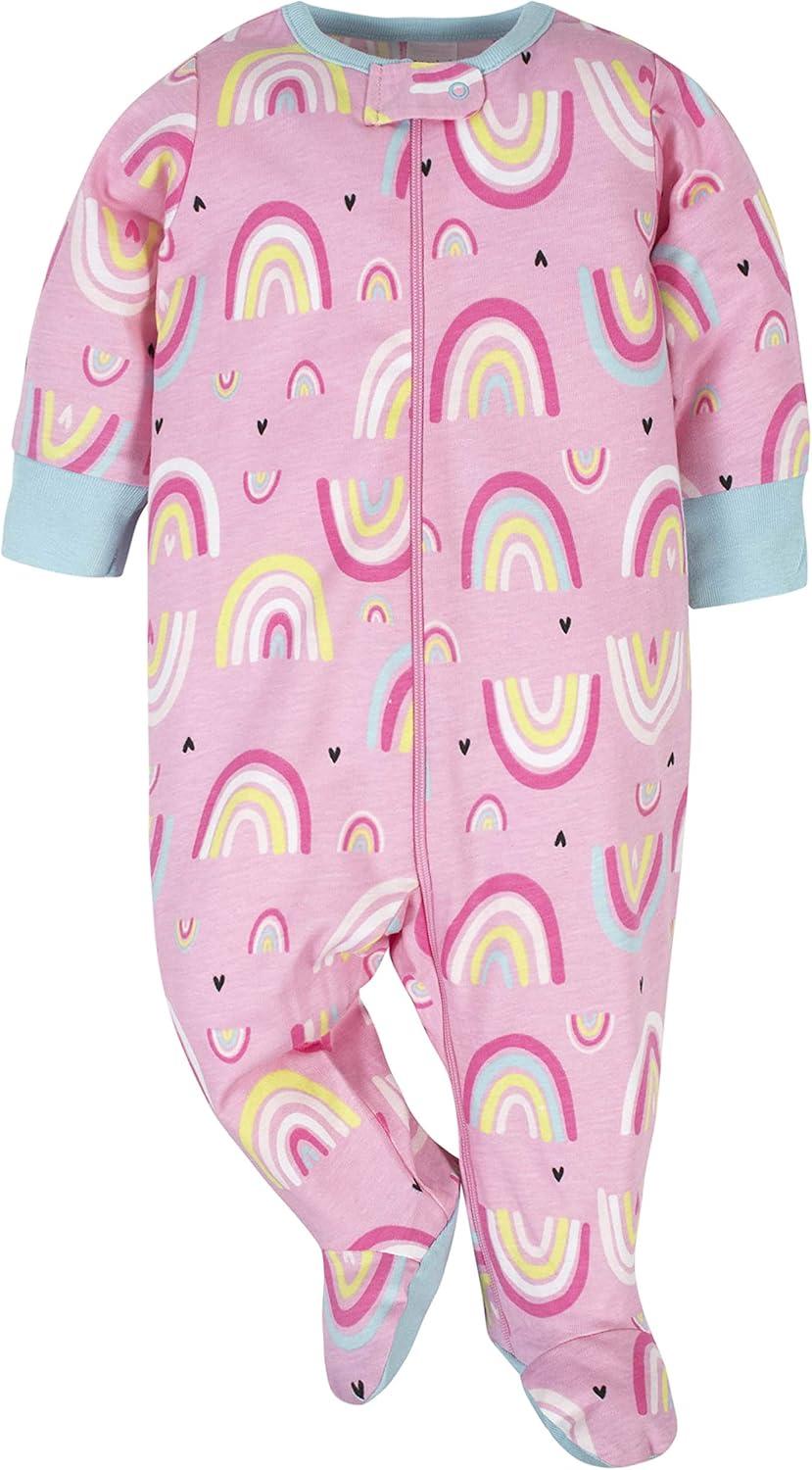 imageOnesies Brand babygirls 4pack Sleep N Play Footies Multi PackPink Unicorns