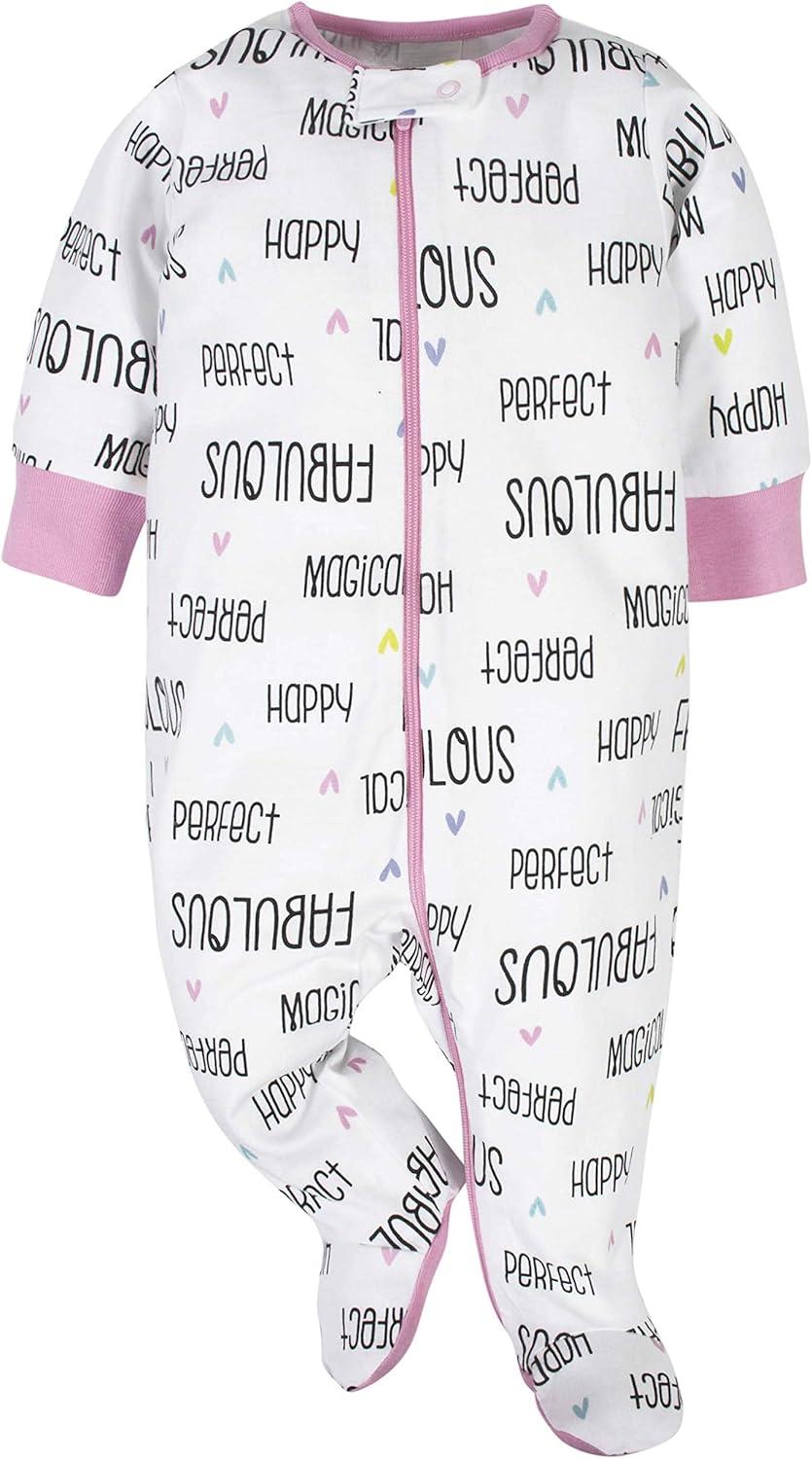 imageOnesies Brand babygirls 4pack Sleep N Play Footies Multi PackPink Unicorns