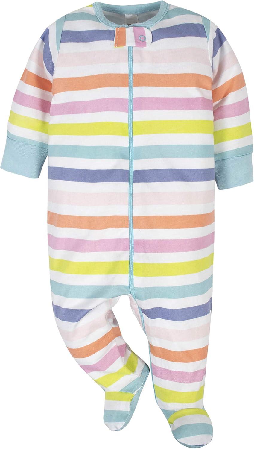 imageOnesies Brand babygirls 4pack Sleep N Play Footies Multi PackPink Unicorns