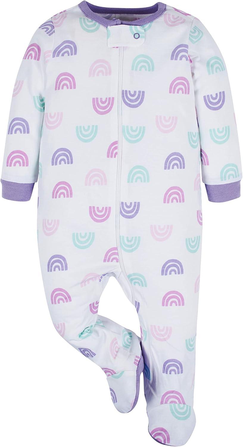 imageOnesies Brand babygirls 4pack Sleep N Play Footies Multi PackRainbows
