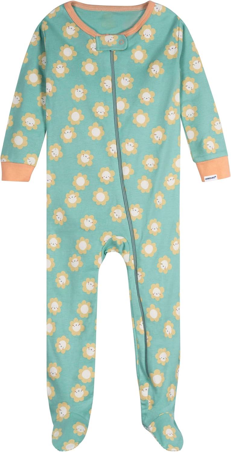 imageOnesies babygirls Brand 2pack Footed PajamasSunny Day