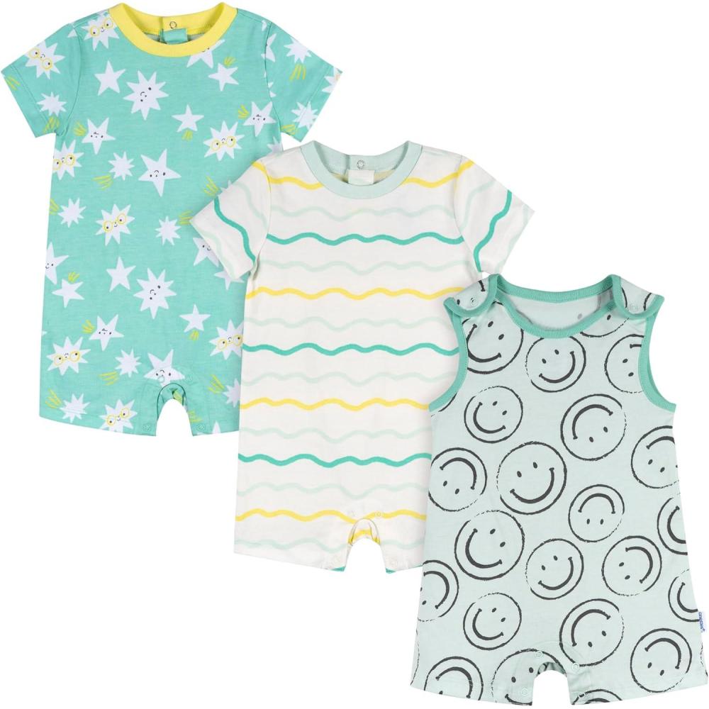 imageOnesies Brand Unisex Baby Unisex Baby 3pack RomperSmiles