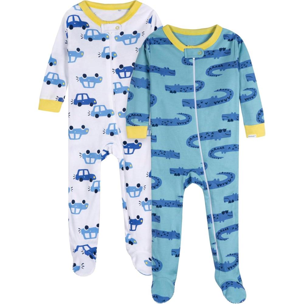 imageOnesies Brand babyboys 2pack Footed PajamasGators
