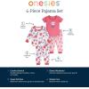 imageOnesies Brand Baby Girls Snug Fit 4Piece Pajama SetBerries