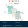 imageOnesies Brand Unisex Baby Unisex Baby 3pack RomperSmiles
