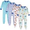 imageOnesies Brand Baby Boys 4pack Footed PajamasSnack Truck