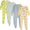 imageOnesies Brand Baby Girls 4Pack Footed PajamasLemons