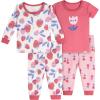 imageOnesies Brand Baby Girls Snug Fit 4Piece Pajama SetBerries