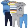 imageOnesies Brand Unisex Baby 3 Outfit Bundle Mix Match Newborn to 12m Pants SetBlue Dog Stripe