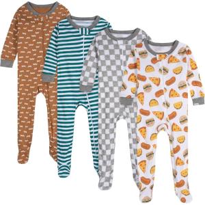 imageOnesies Brand Baby Boys 4pack Footed PajamasTreats