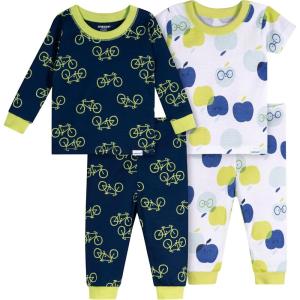 imageOnesies Brand Baby Boys Snug Fit 4Piece Pajama SetApples