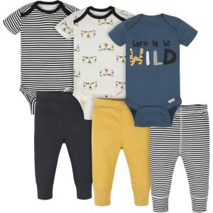 imageOnesies Brand Unisex Baby 3 Outfit Bundle Mix Match Newborn to 12m Pants SetBlack Yellow Tiger Stripe