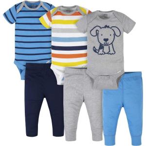 imageOnesies Brand Unisex Baby 3 Outfit Bundle Mix Match Newborn to 12m Pants SetBlue Dog Stripe