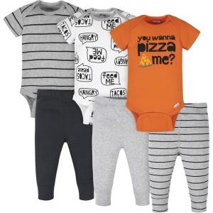 imageOnesies Brand Unisex Baby 3 Outfit Bundle Mix Match Newborn to 12m Pants SetGrey Orange Pizza