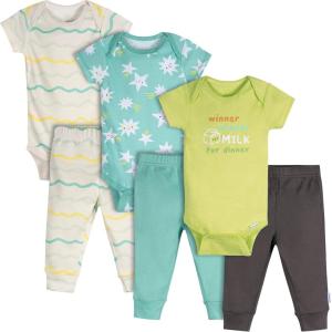 imageOnesies Brand Unisex Baby 3 Outfit Bundle Mix Match Newborn to 12m Pants SetMilk Dinner