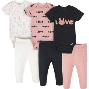 imageOnesies Brand Unisex Baby 3 Outfit Bundle Mix Match Newborn to 12m Pants SetPink Bunny Print