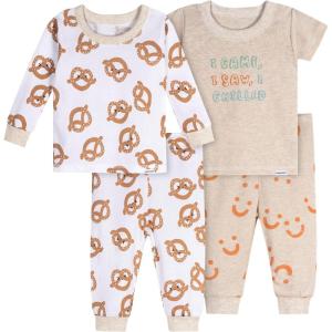imageOnesies Brand Unisex Baby Snug Fit 4Piece Pajama SetPretzels