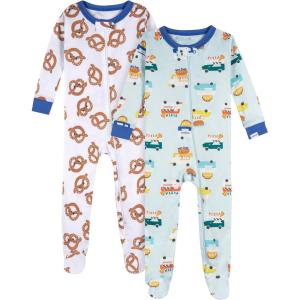 imageOnesies Brand babyboys 2pack Footed PajamasSnack Truck