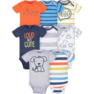 imageOnesies Brand babyboys 8pack Short Sleeve Mix ampamp Match BodysuitsLoud Cute Dog