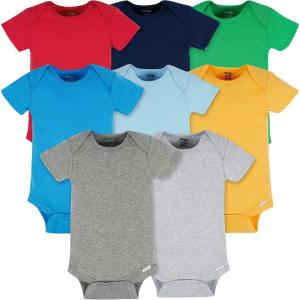 imageOnesies Brand babyboys 8pack Short Sleeve Mix ampamp Match BodysuitsSolid Boy Colors
